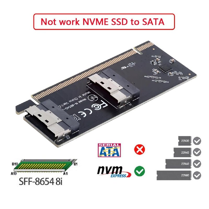 Cablecc 74Pin Dual Slimline SFF-8654 Low Profile to PCIE4.0 PCIE 16X Express 3.0 Raid Card VROC Raid0 Hyper Adapter - Image 4